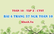 Bài 4 trang 57 SGK Toán 10 tập 2 Chân trời sáng tạo